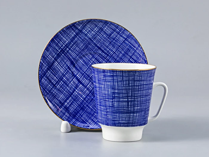 Чашка с блюдцем кофейная форма Ландыш рисунок Вега